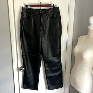 Madewell Perfect Vintage Black Faux Leather Jeans, 30